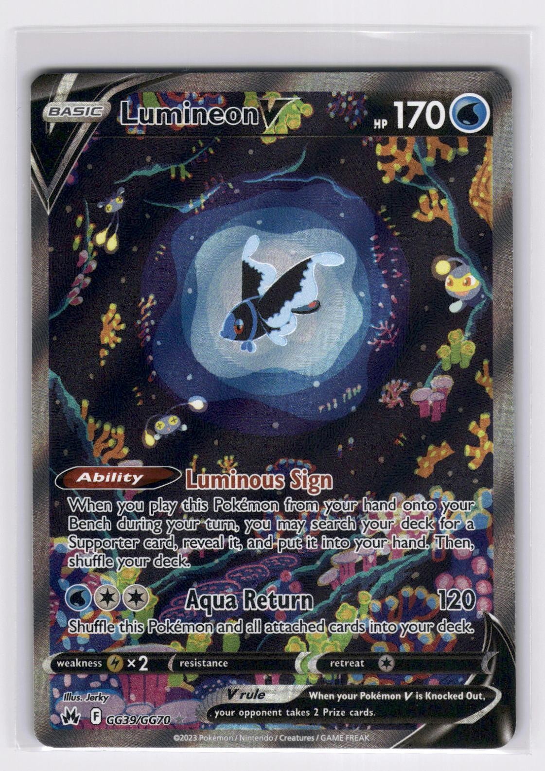 Lumineon V GG39/GG70 – Holo V Rare Crown Zenith Galarian Gallery Pokemon NM