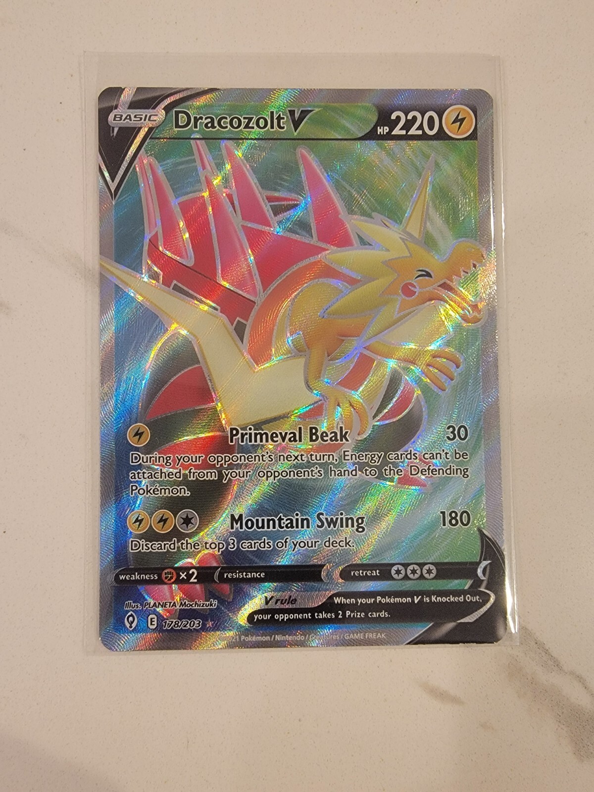 Dracozolt V 178/203 SWSH Evolving Skies Full Art Ultra Rare Holo Pokémon 2021 NM