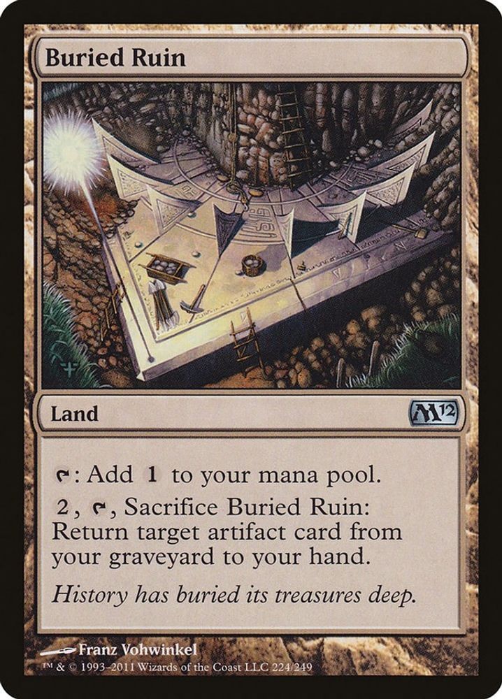 2011 Magic: The Gathering: M12 – Buried Ruin (#224, Uncommon, Near Mint)