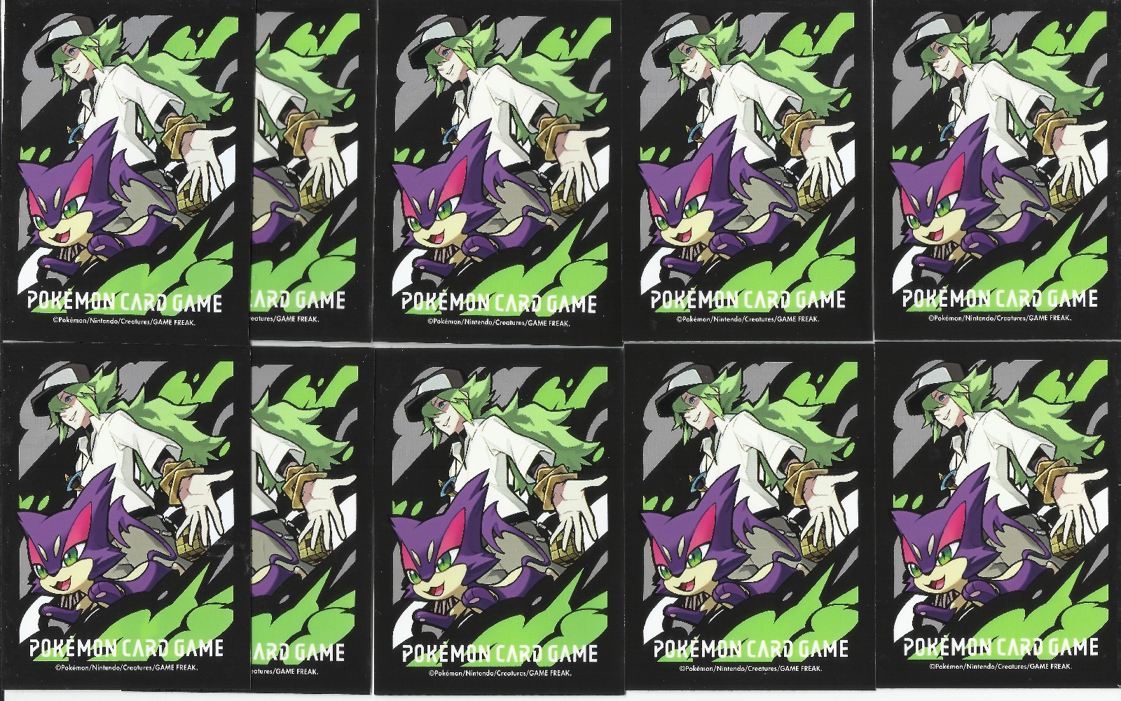 5 N & Purrloin Pokemon Card Sleeves Authentic