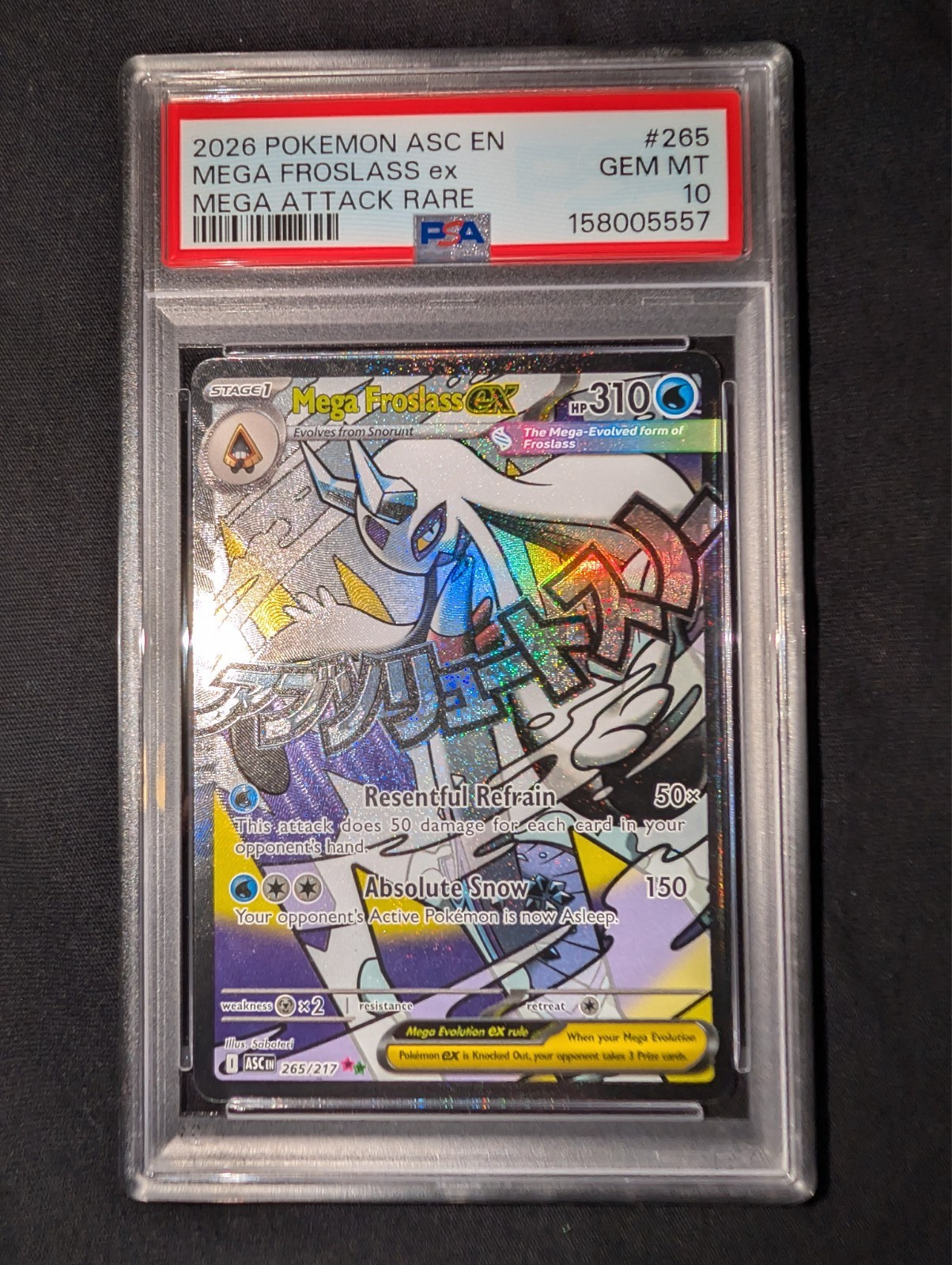 Mega Froslass ex 265/217 Me: Ascended Heroes Holo (Mega Attack Rare) PSA 10