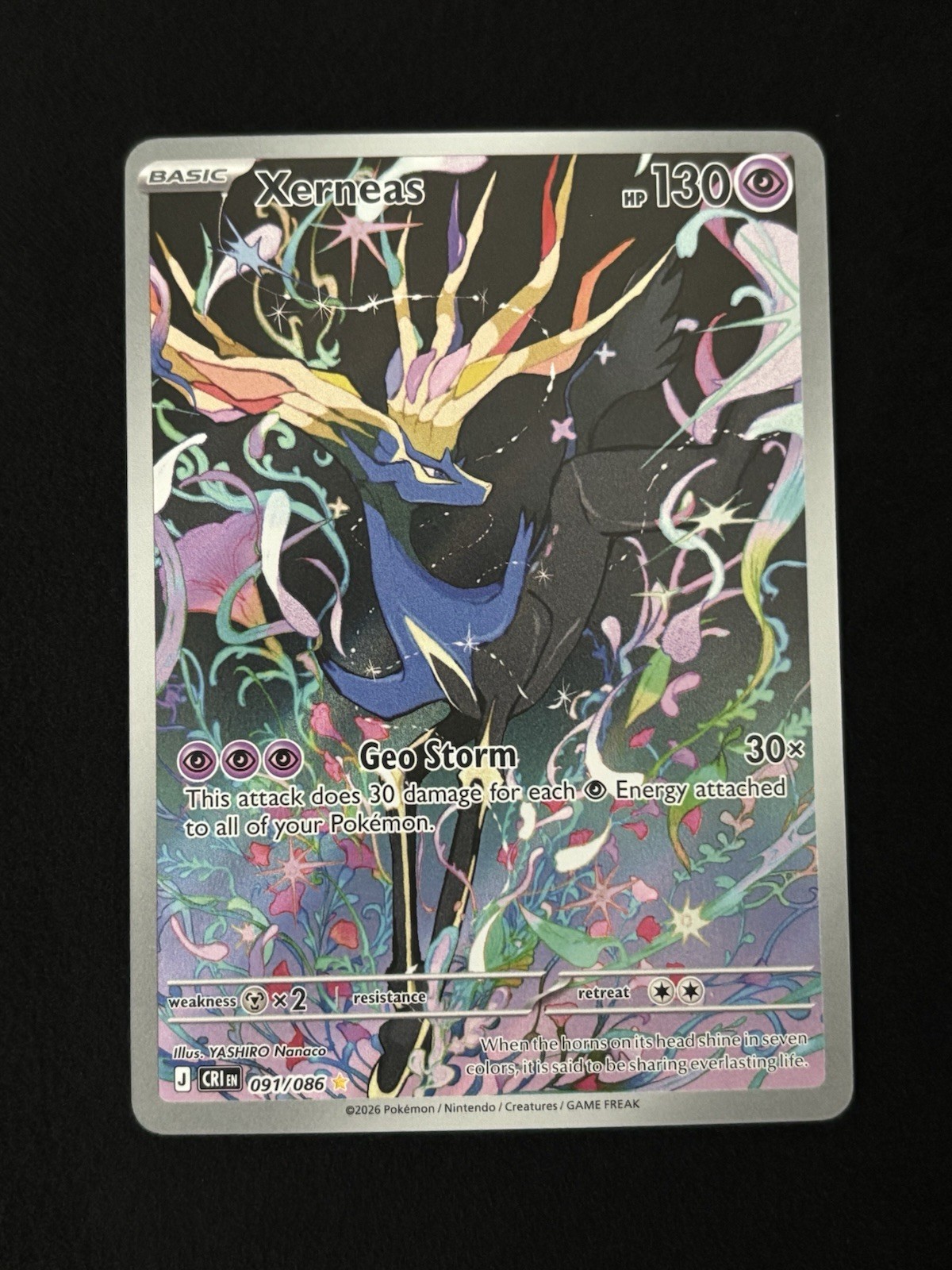 Xerneas 091/086 Me04: Chaos Rising Holo Pokemon TCG – NM