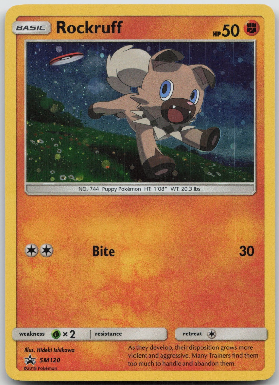 Rockruff – Promo Holo SM Promos SM120 LP Hideki Ishikawa