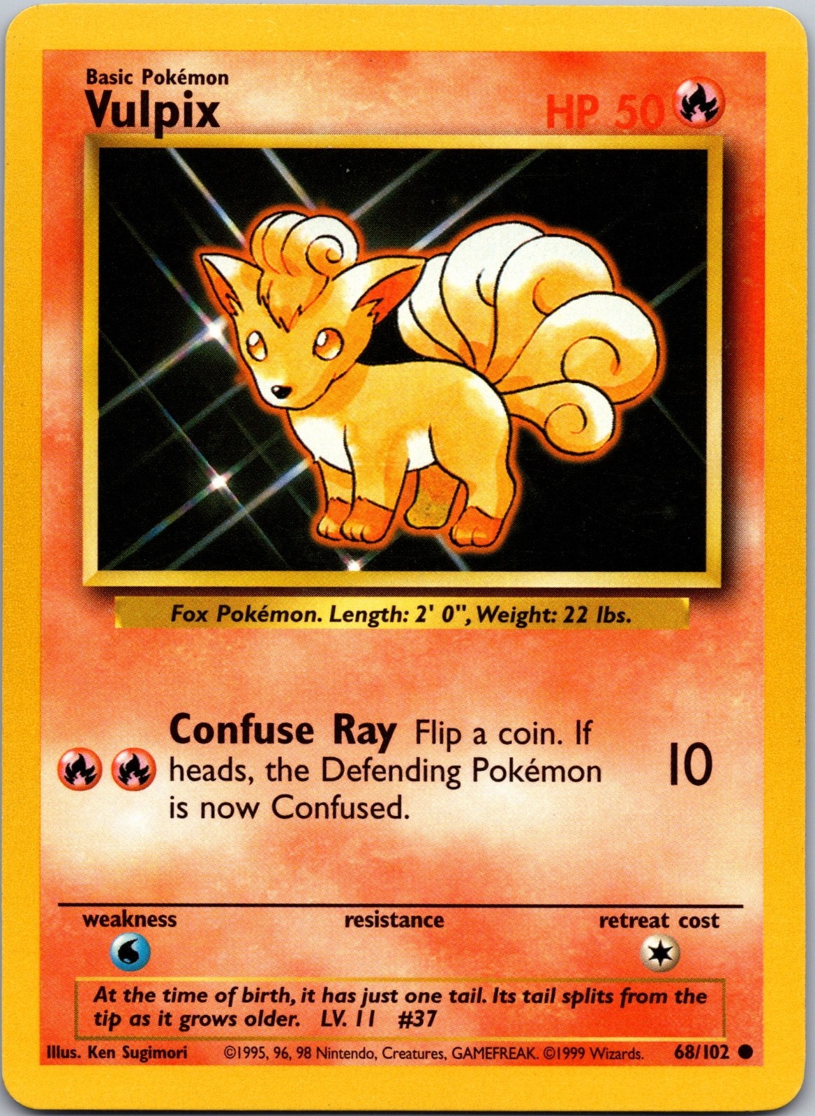 1999 Vulpix Base Set LP Common 068/102