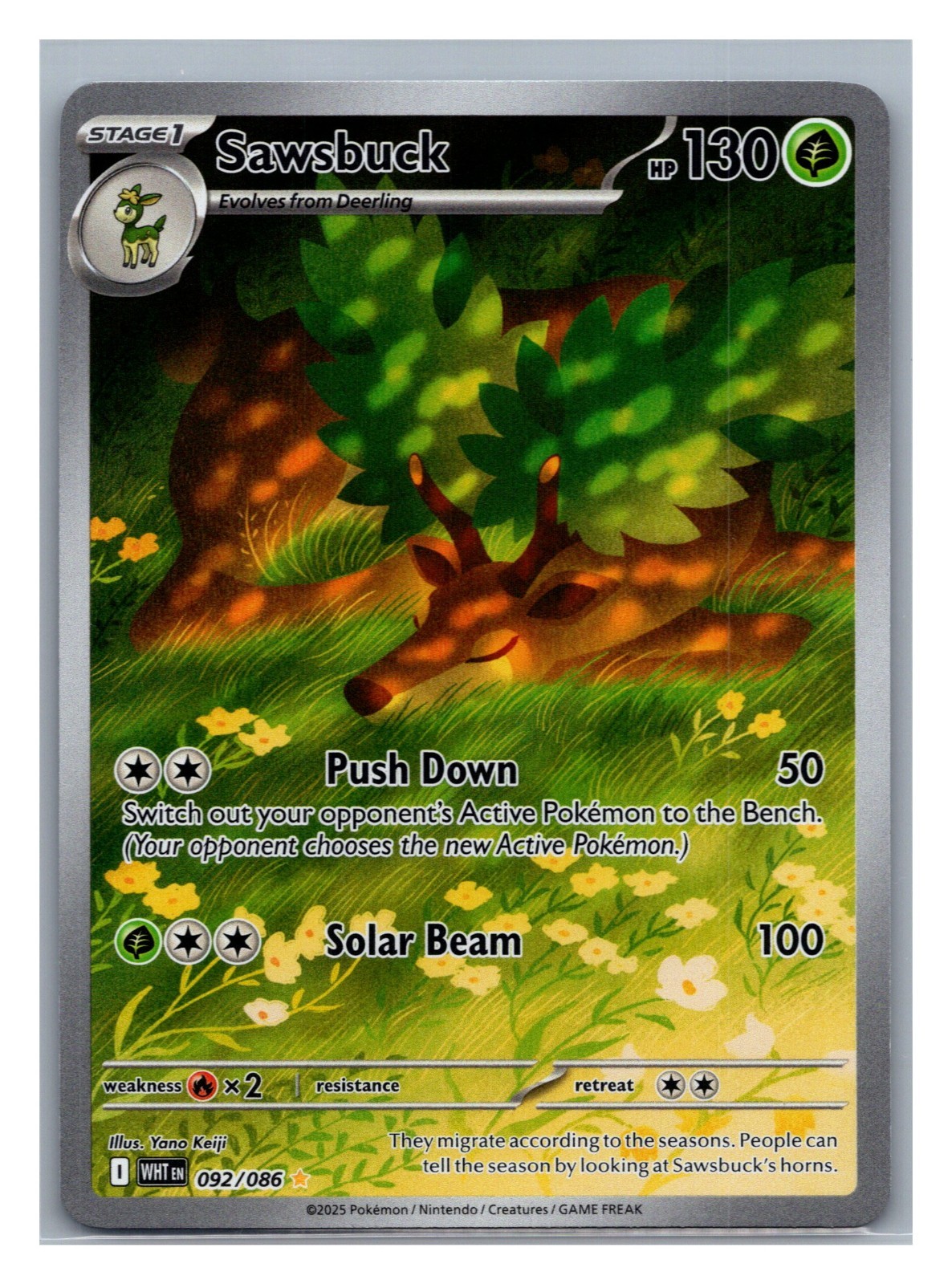 Sawsbuck 092/086 Sv: White Flare Holo