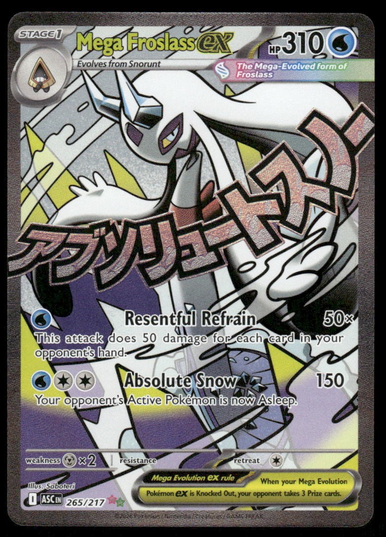 Mega Froslass ex 265/217 Mega Attack Rare Ascended Heroes Pokemon Holo Near Mint