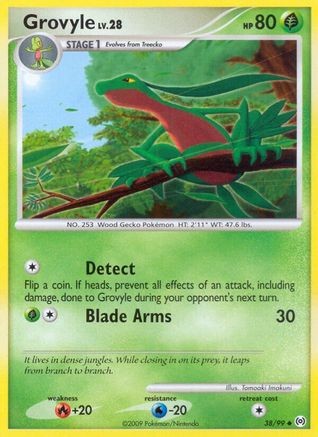 Grovyle 38/99 Arceus Pokemon Reverse Holo Heavily Played