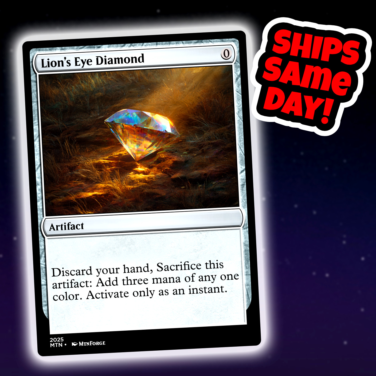 Lion’s Eye Diamond – Custom Art Magic: The Gathering Playtest Card – Commander