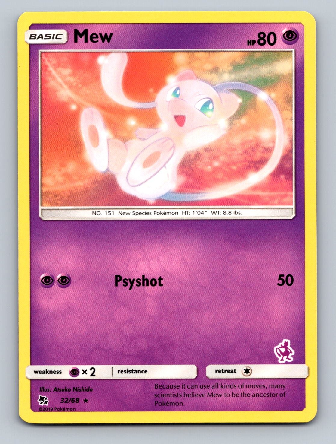Mew – 32/68 (Mewtwo Stamped) 032/068 Battle Academy NM MM-08-36