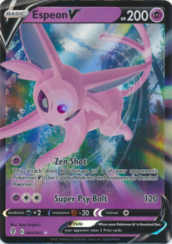 Espeon V – 064/203 Ultra Rare Evolving Skies NM Pokemon TCG