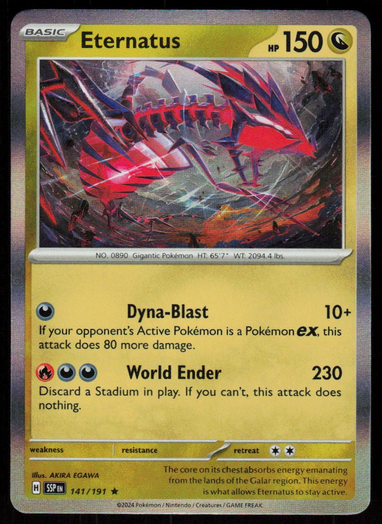 Eternatus 141/191 Rare Surging Sparks Pokemon Holo Near Mint