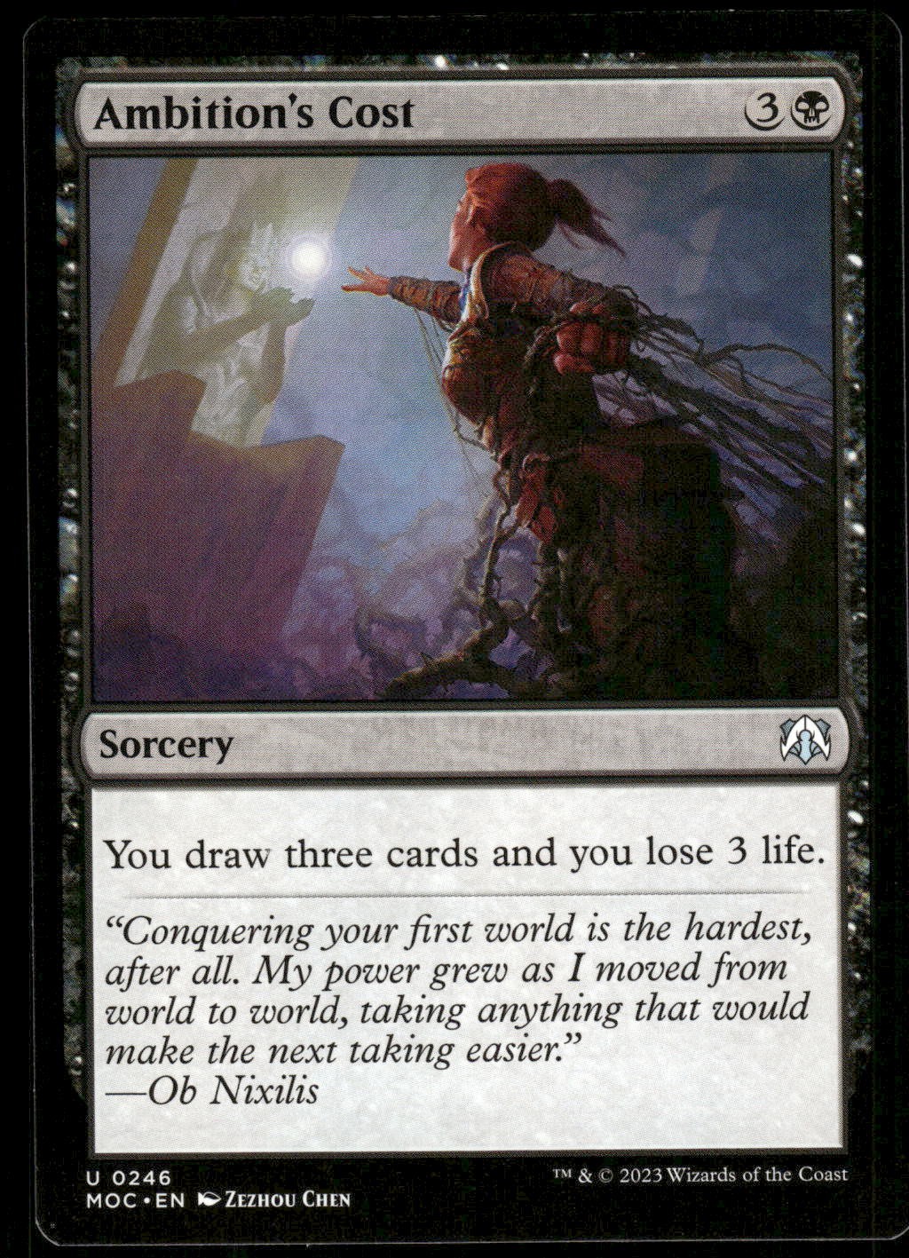 1x Ambition’s Cost – Commander: March of the Machine – NM – MTG