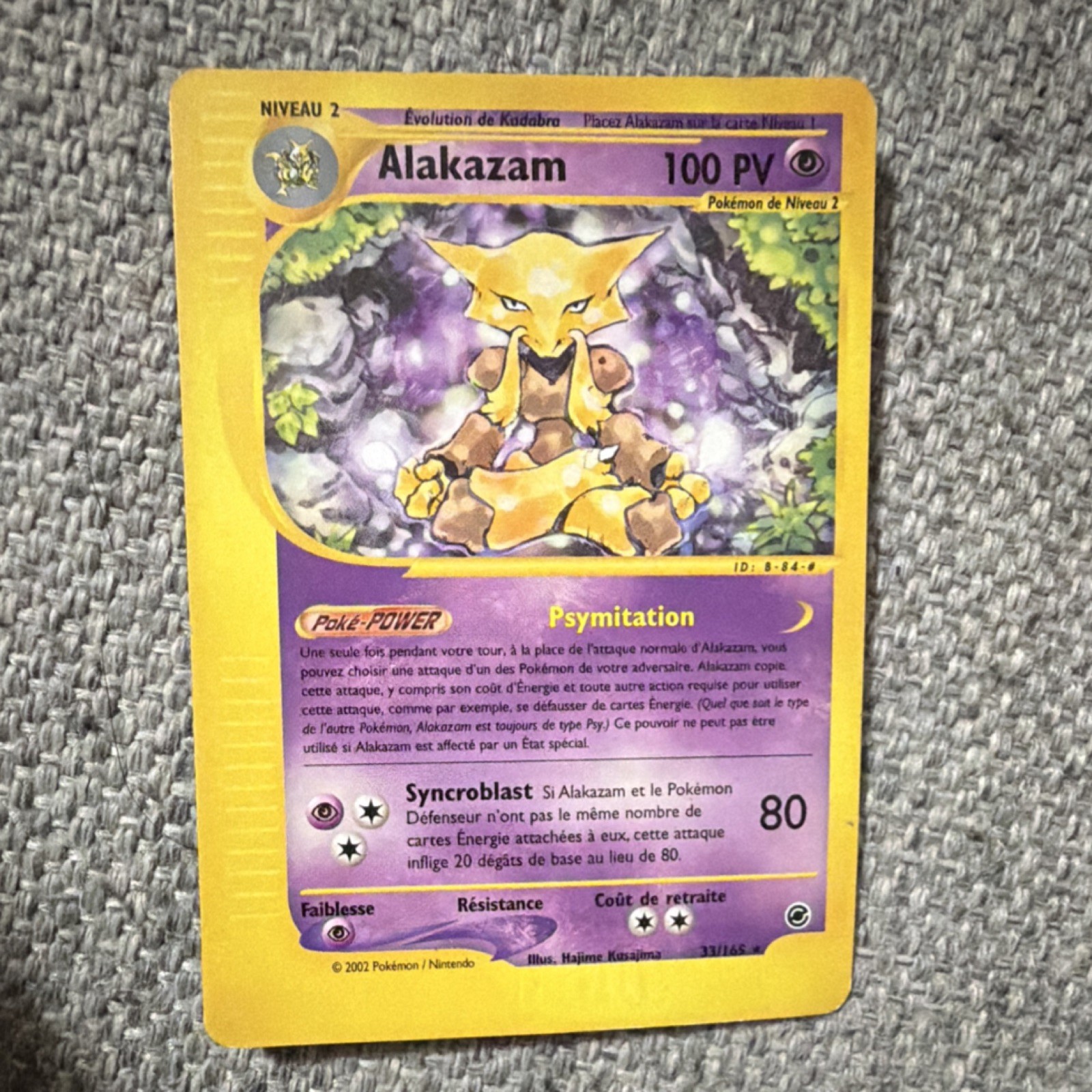 Pokémon Alakazam 100 HP Stage 2 Psychic 33/165 French Card 2002