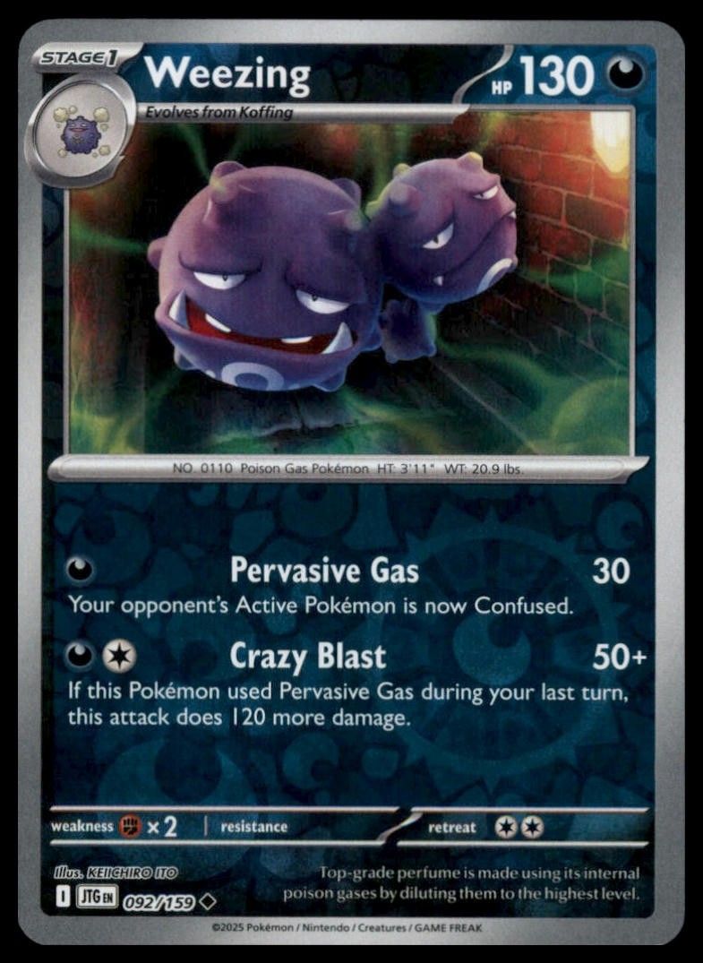 Weezing Reverse Holo Uncommon SV09: Journey Together 092/159 NM
