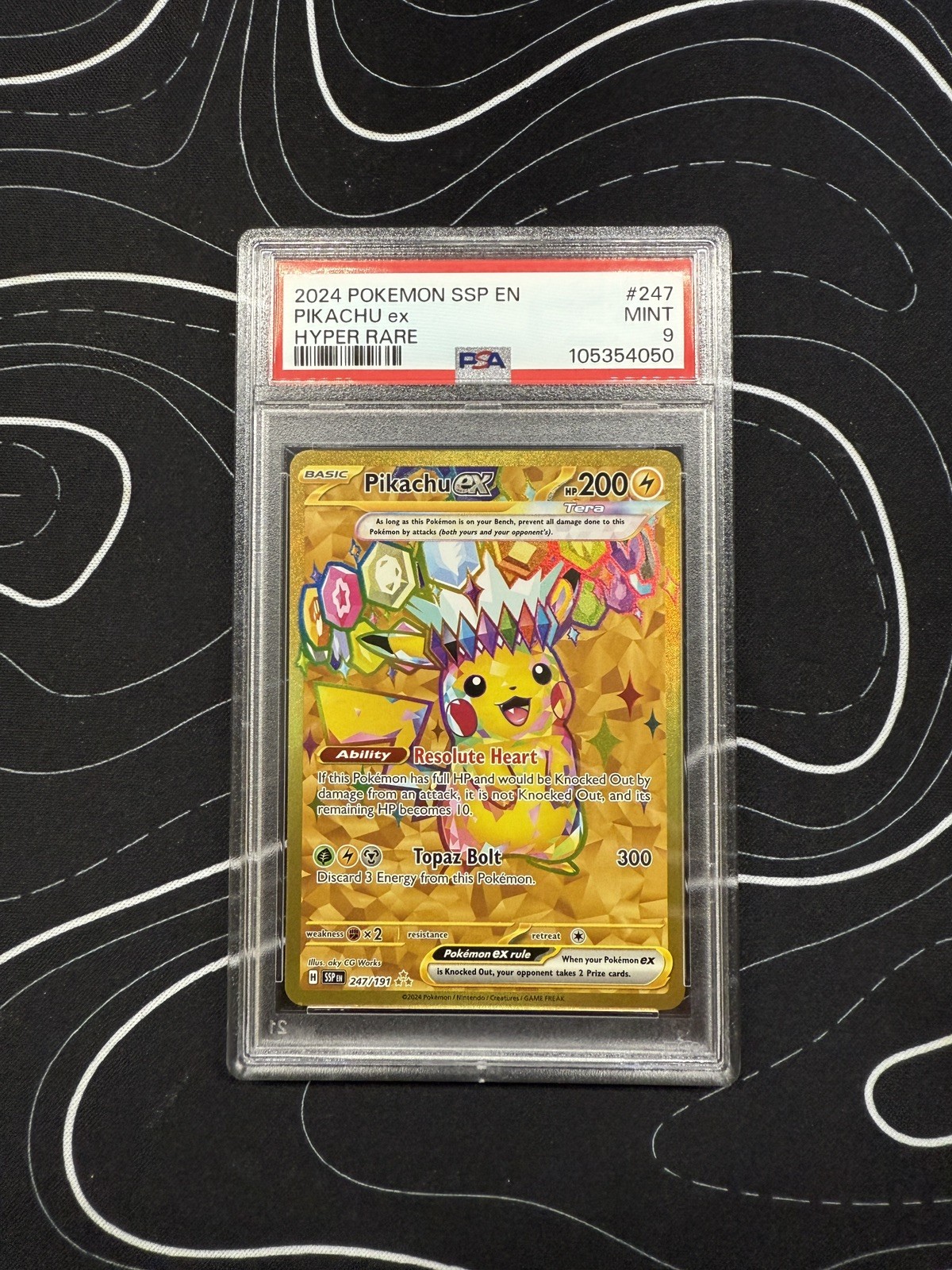 Pokemon TCG PSA 9 Pikachu ex 247/191 Surging Sparks Hyper Rare Holo ENG