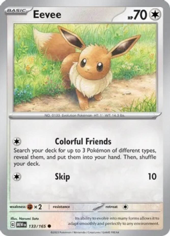 Eevee – 133/165 – Common – Near Mint