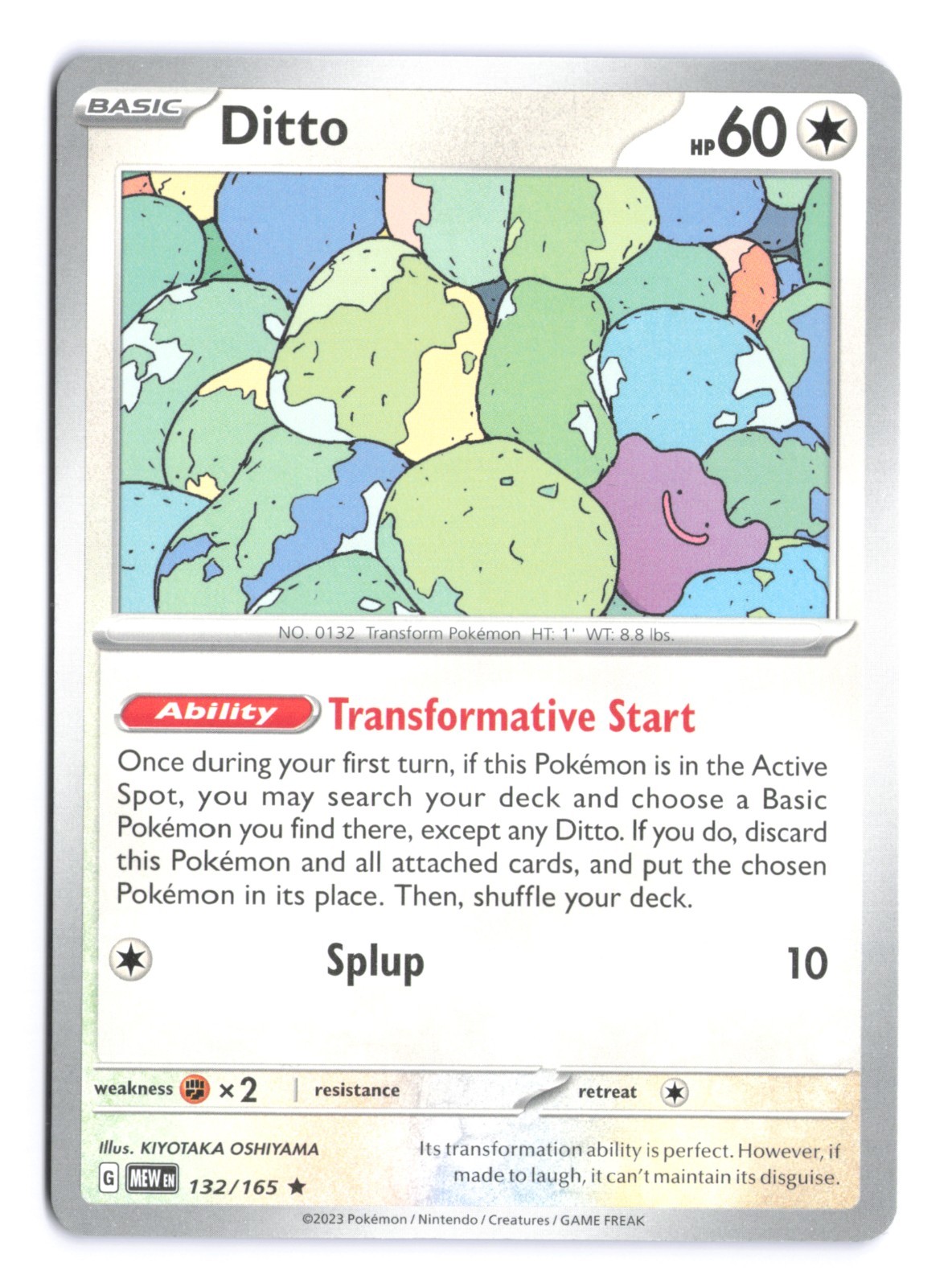 Ditto 132/165 Non-Holo Scarlet & Violet Pokemon 151 Trainer Toolkit Exclusive