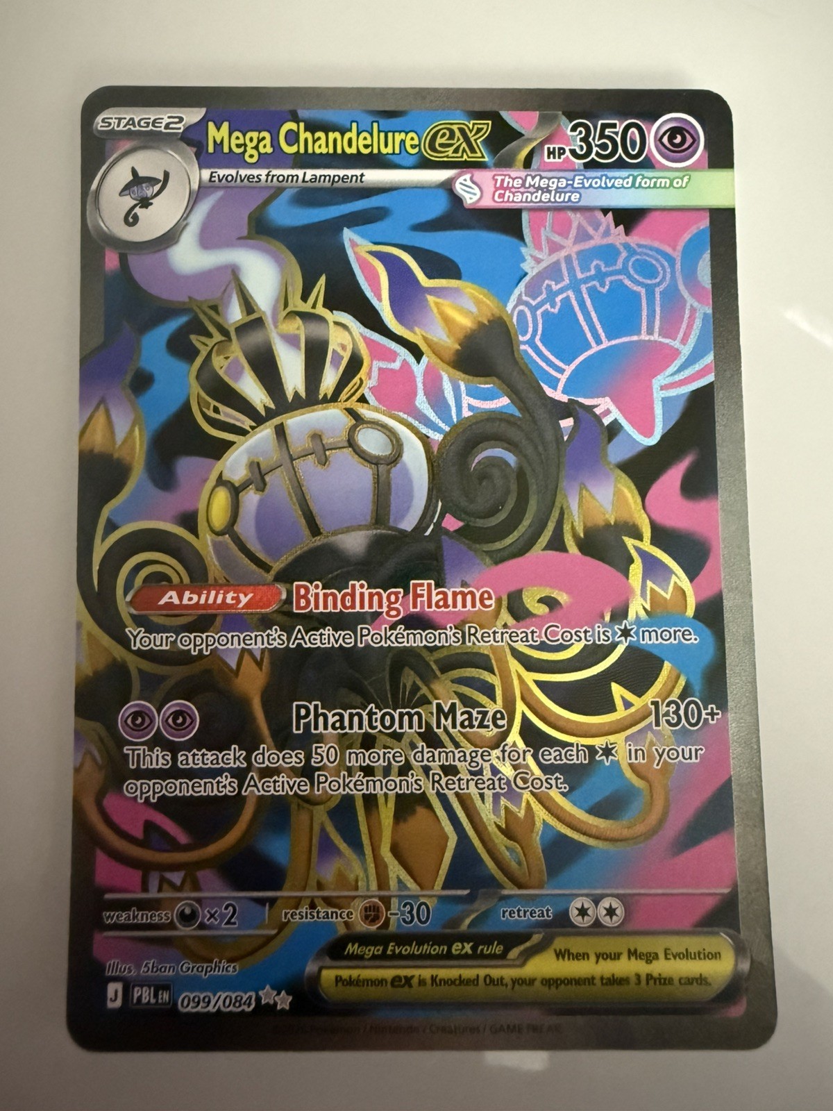 Mega Chandelure Ex 099/084 Full Art Pitch Black Pokemon TCG
