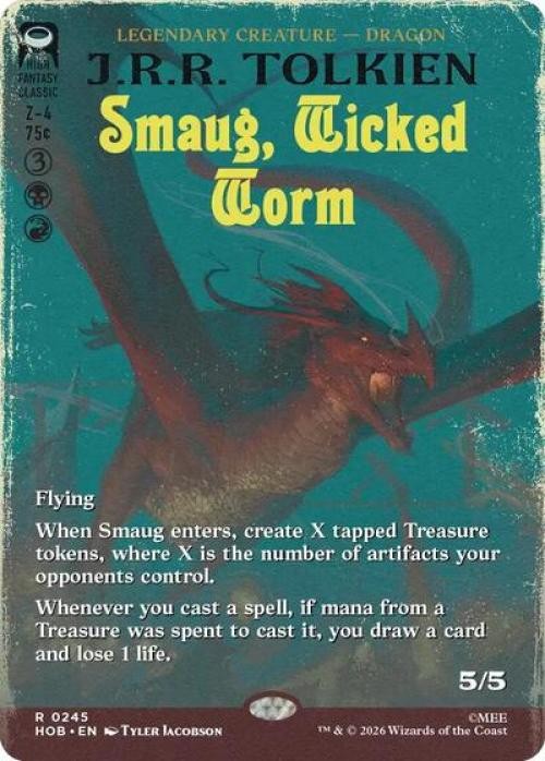 ~ Smaug, Wicked Worm (Borderless) ~ NM ~ The Hobbit ~ MTG ~
