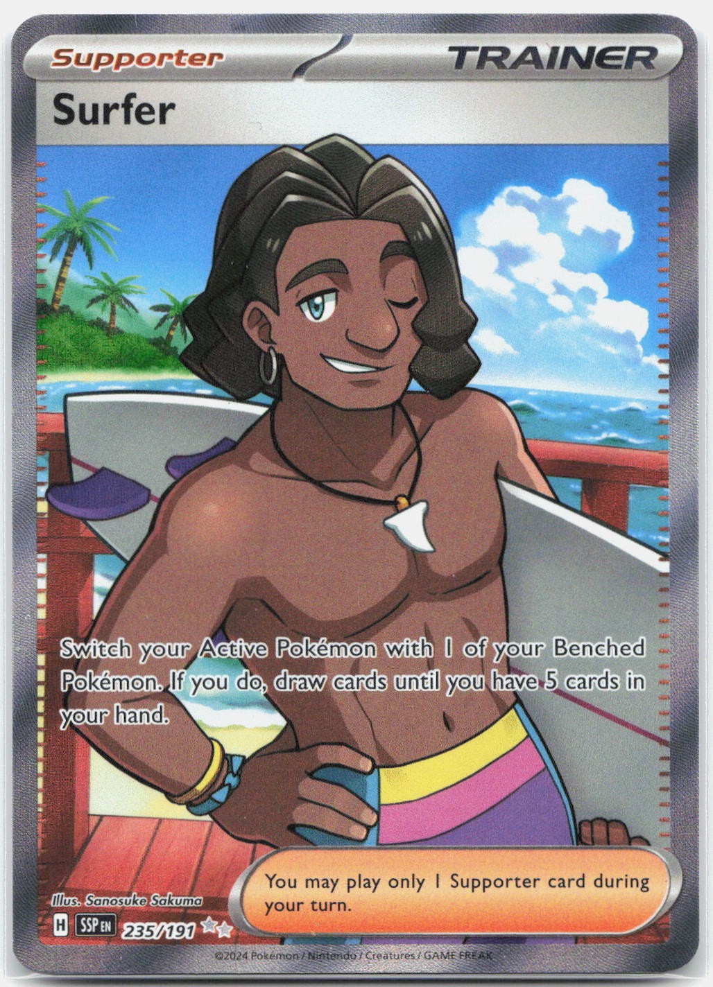 Surfer 235/191 Ultra Rare Surging Sparks Pokemon Holo Near Mint