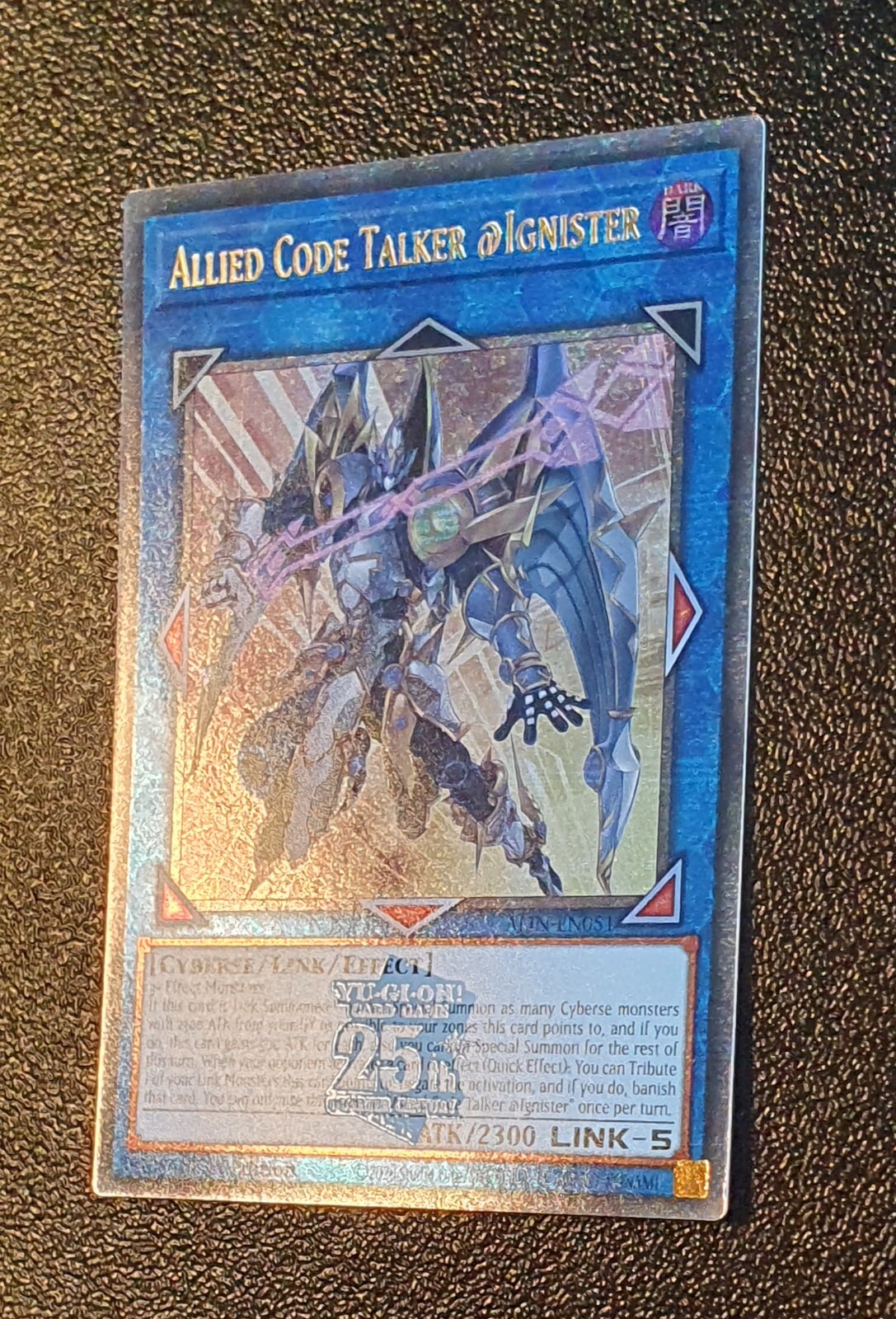 Yugioh ALIN-EN051 Allied Code Talker @Ignister Quarter Century Secret Rare MINT