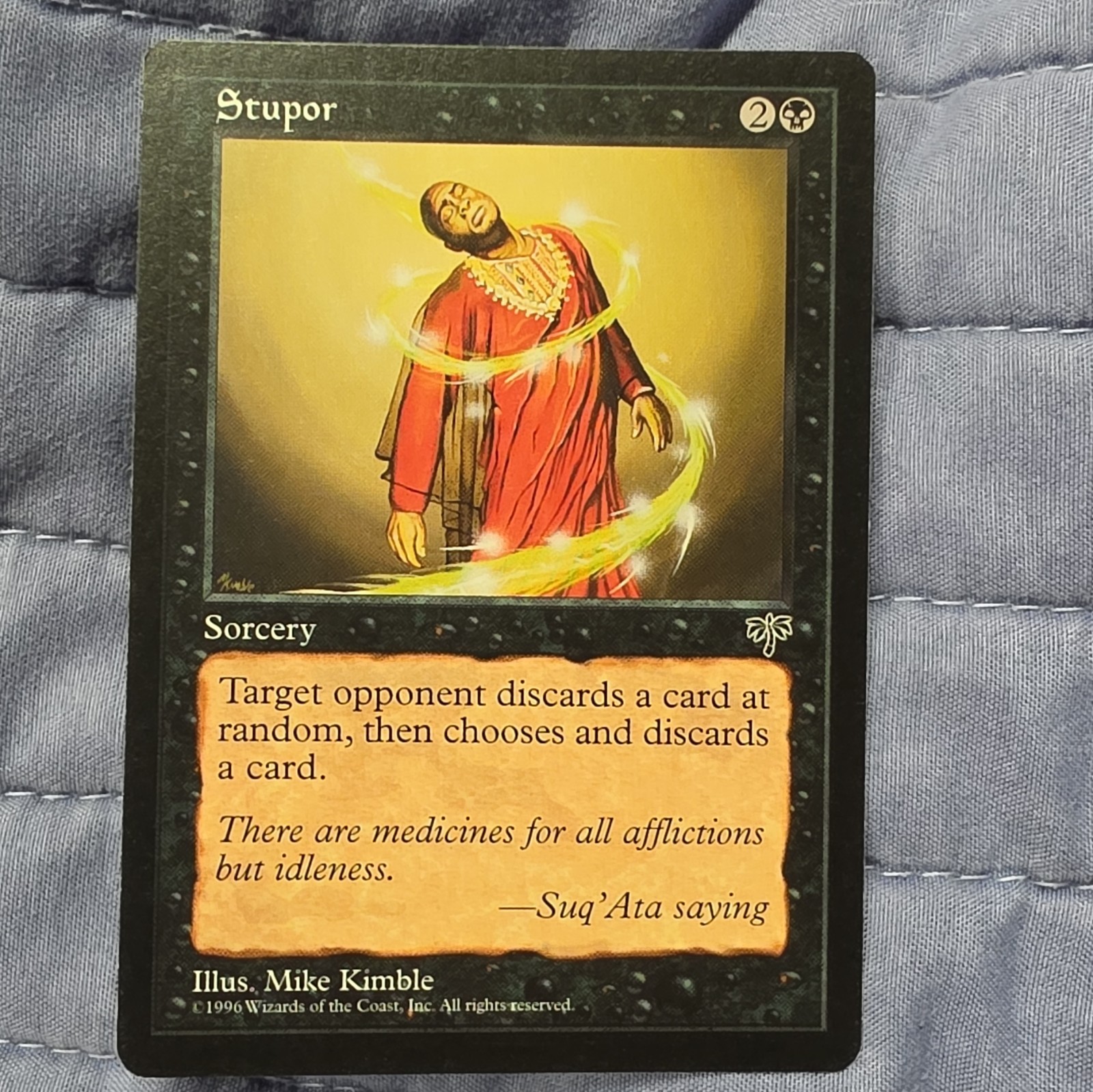 Wizards of the Coast MTG Stupor Mirage Sorcery Black Regular English 1996 Kimble