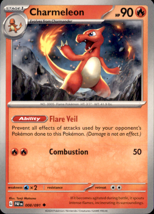 Charmeleon Uncommon SV: Paldean Fates 008/091 NM Tonji Matsuno 2024