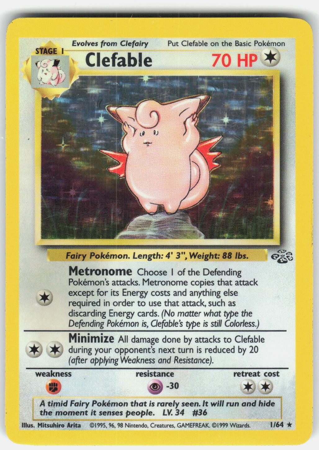 Clefable Pokemon Jungle 01/64 MP
