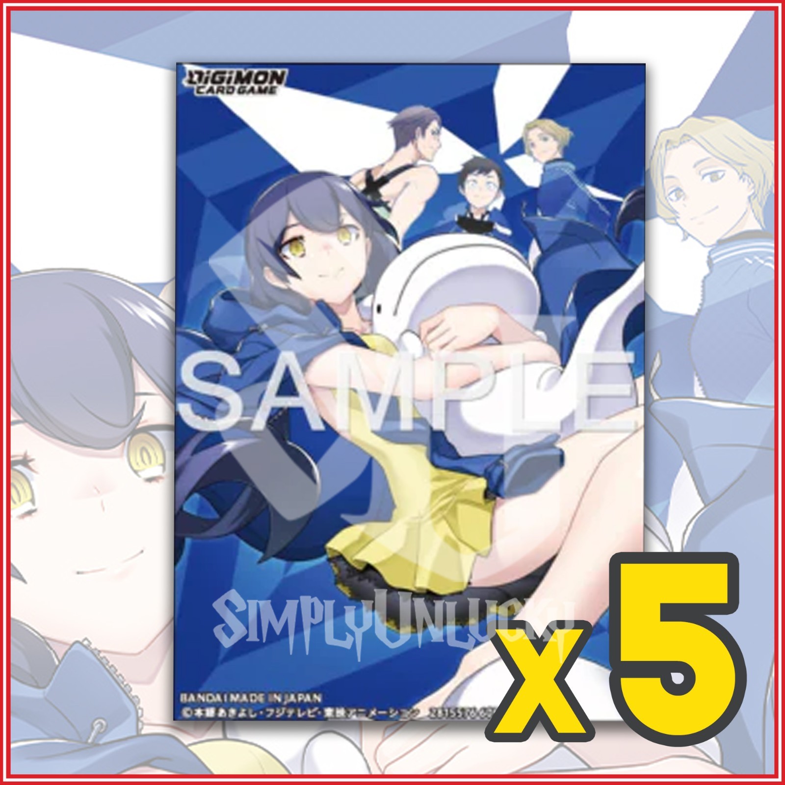DIGIMON CARD GAME: Erika Mishima 5 Card Sleeves OFFICIAL Hudiemon Chitose🔥