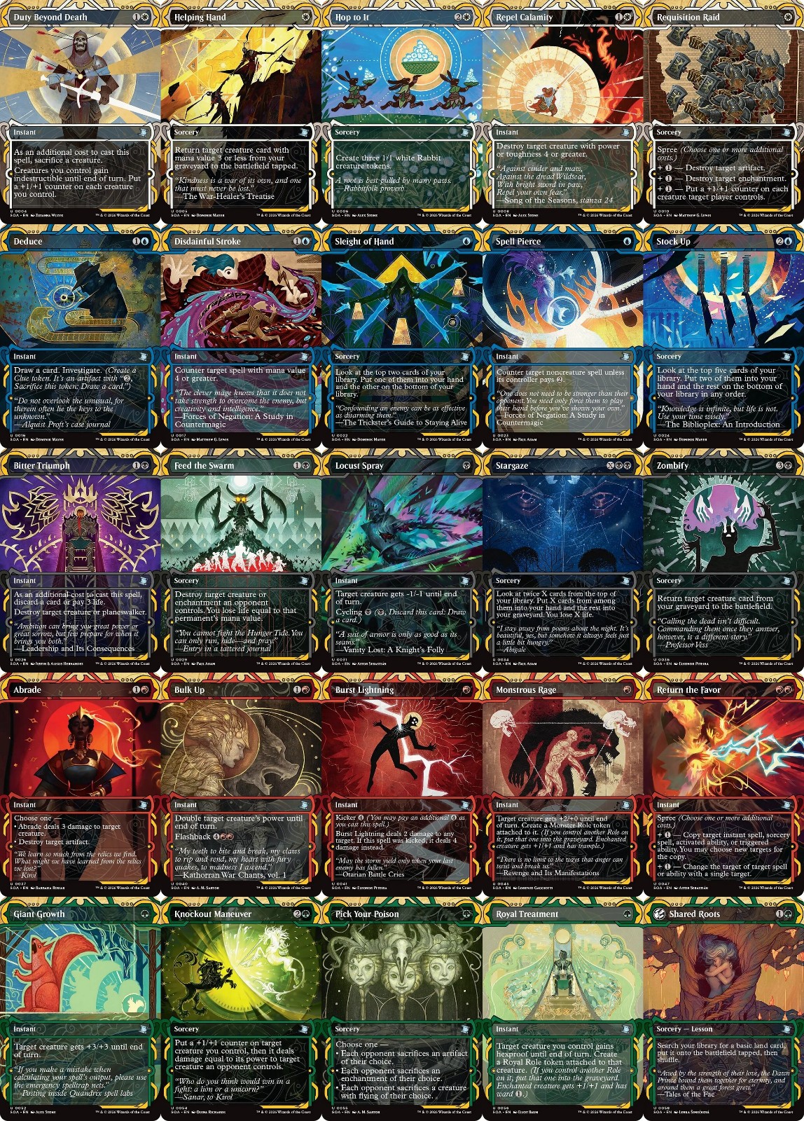 Secrets of Strixhaven Mystical Archive ~mtg~ Set of 25 UNC Stock Up Shared Roots