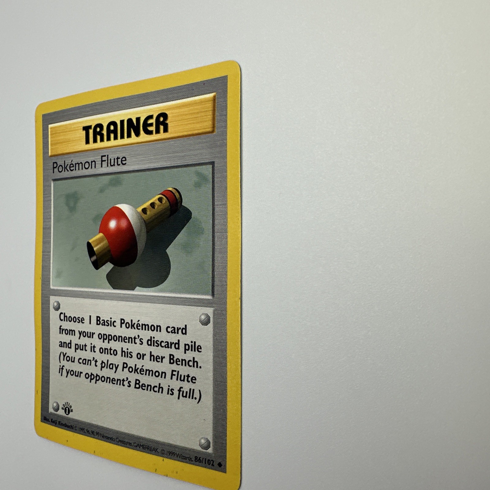 1999 Pokémon Flute Trainer 1st Edition Base Set Shadowless 86/102 Uncommon