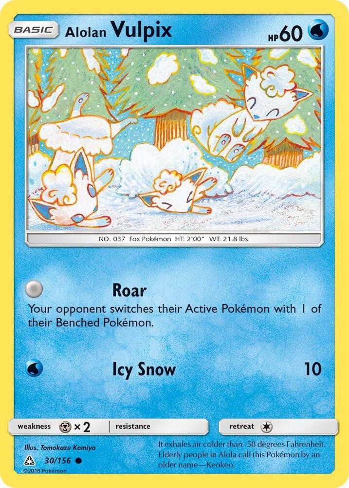 Alolan Vulpix 30 / 156 Common Ultra Prism Pokemon 2018