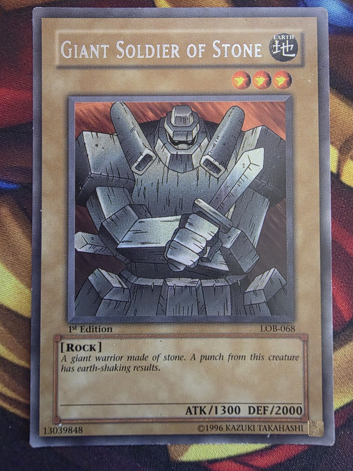 Yugioh! LP Giant Soldier of Stone – LOB-068 – Rare – 1st Edition MP