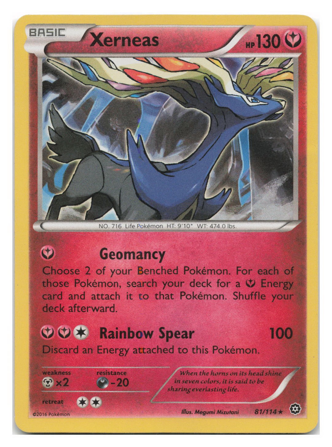 Xerneas 81/114 Holo Rare Steam Siege Pokemon 2016