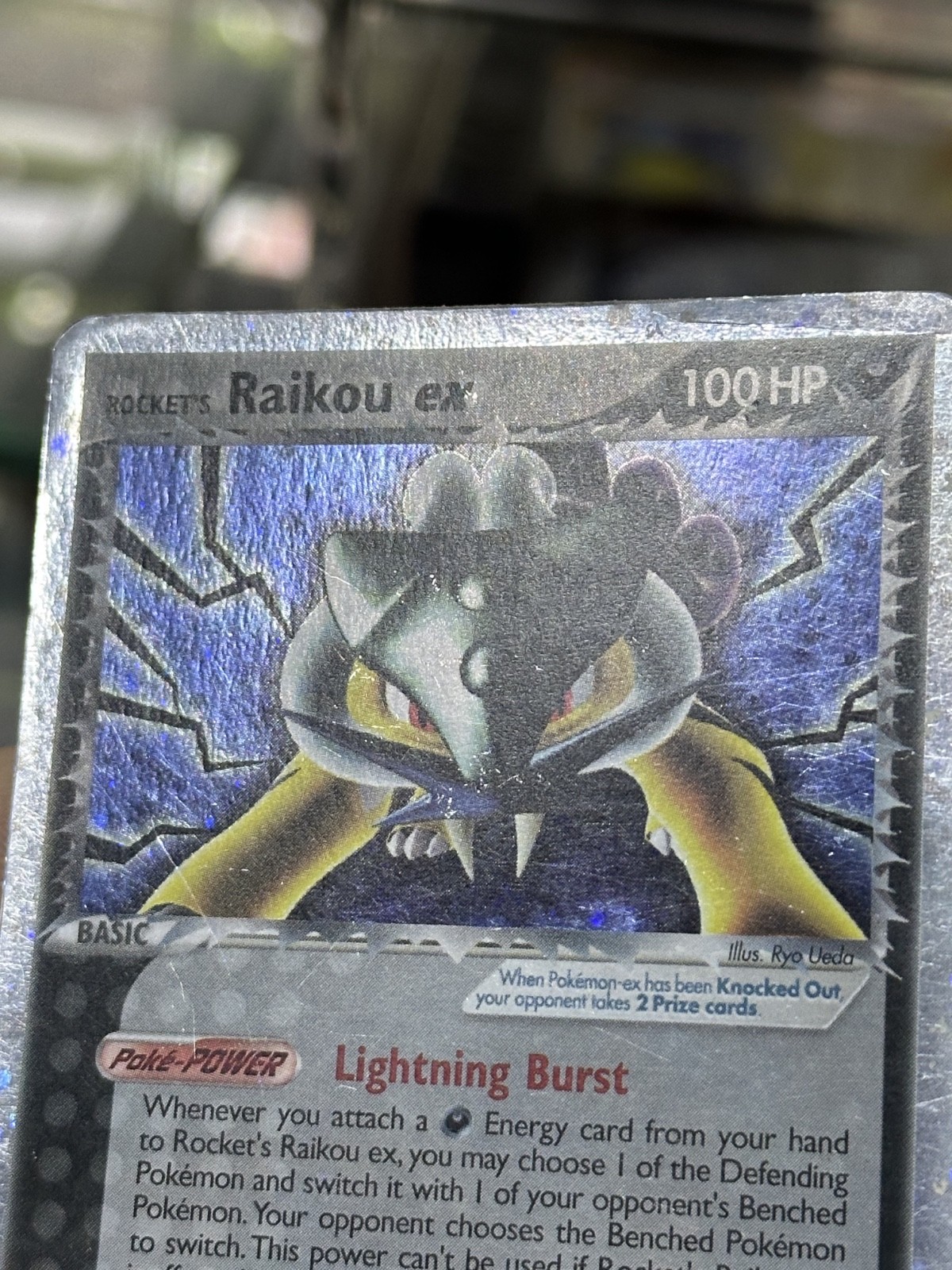 #2 PARTIAL HOLOBLEED Rocket’s Raikou ex 108/107 EX Deoxys 2005 Holo Rare Pokémon
