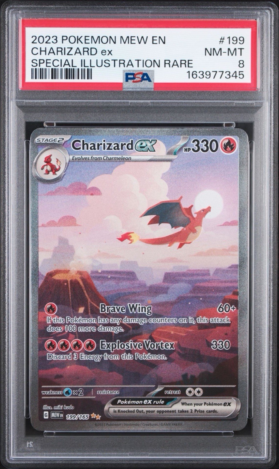 Charizard ex 199/165 Sv: Scarlet & Violet 151 Holo PSA 8