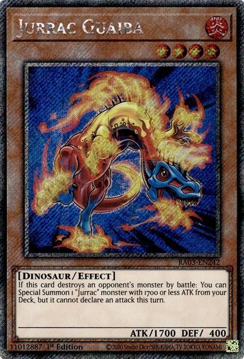 Yu-Gi-Oh! TCG RA03-EN242 Jurrac Guaiba (Platinum Secret Rare) NM