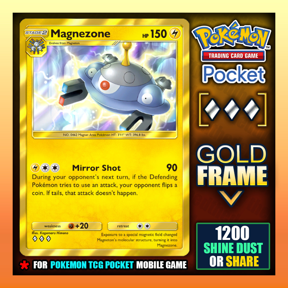 Pokemon TCG Pocket – Magnezone – 🟨 GOLD FRAME 🟨 – Crimson Blaze – English ✅