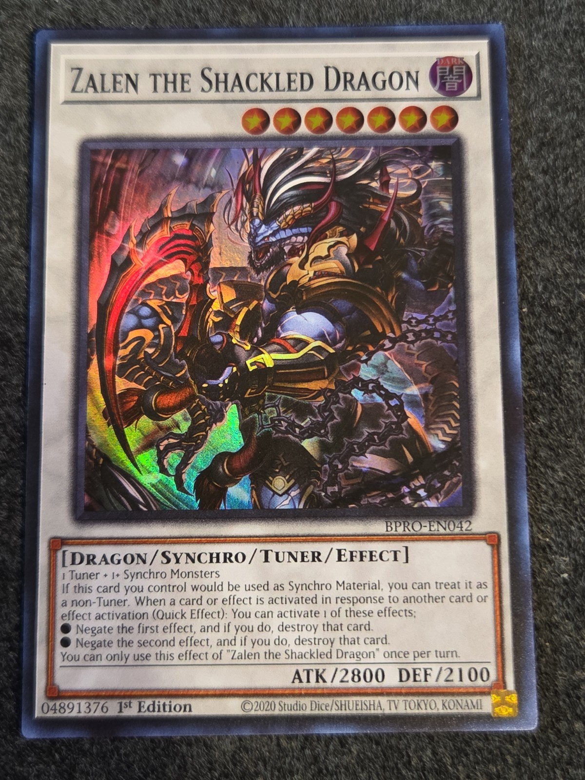 Zalen the Shackled Dragon BPRO-EN042 Burst Protocol Yugioh NM 1st Edition Super