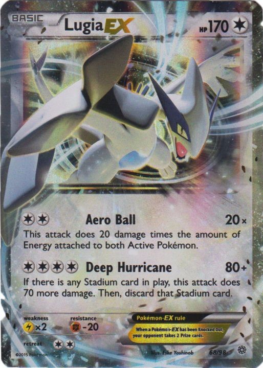1x Lugia-EX – 68/98 – Rare Holo ex Heavily Played Pokemon XY– Ancient Origins