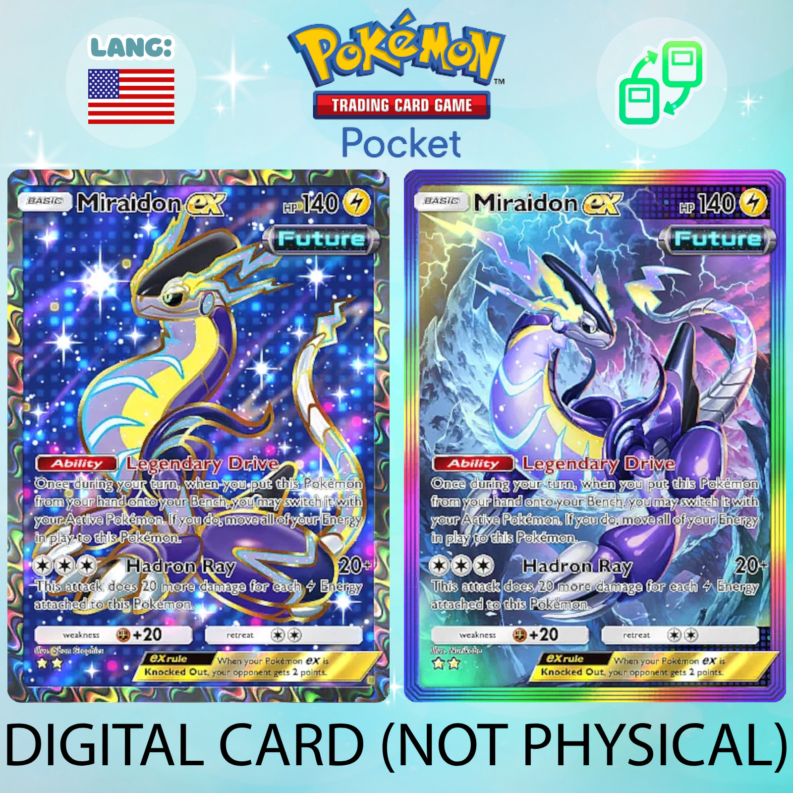 [DIGITAL] Pokemon TCG Pocket – Miraidon ex Full Art / Rainbow (English)
