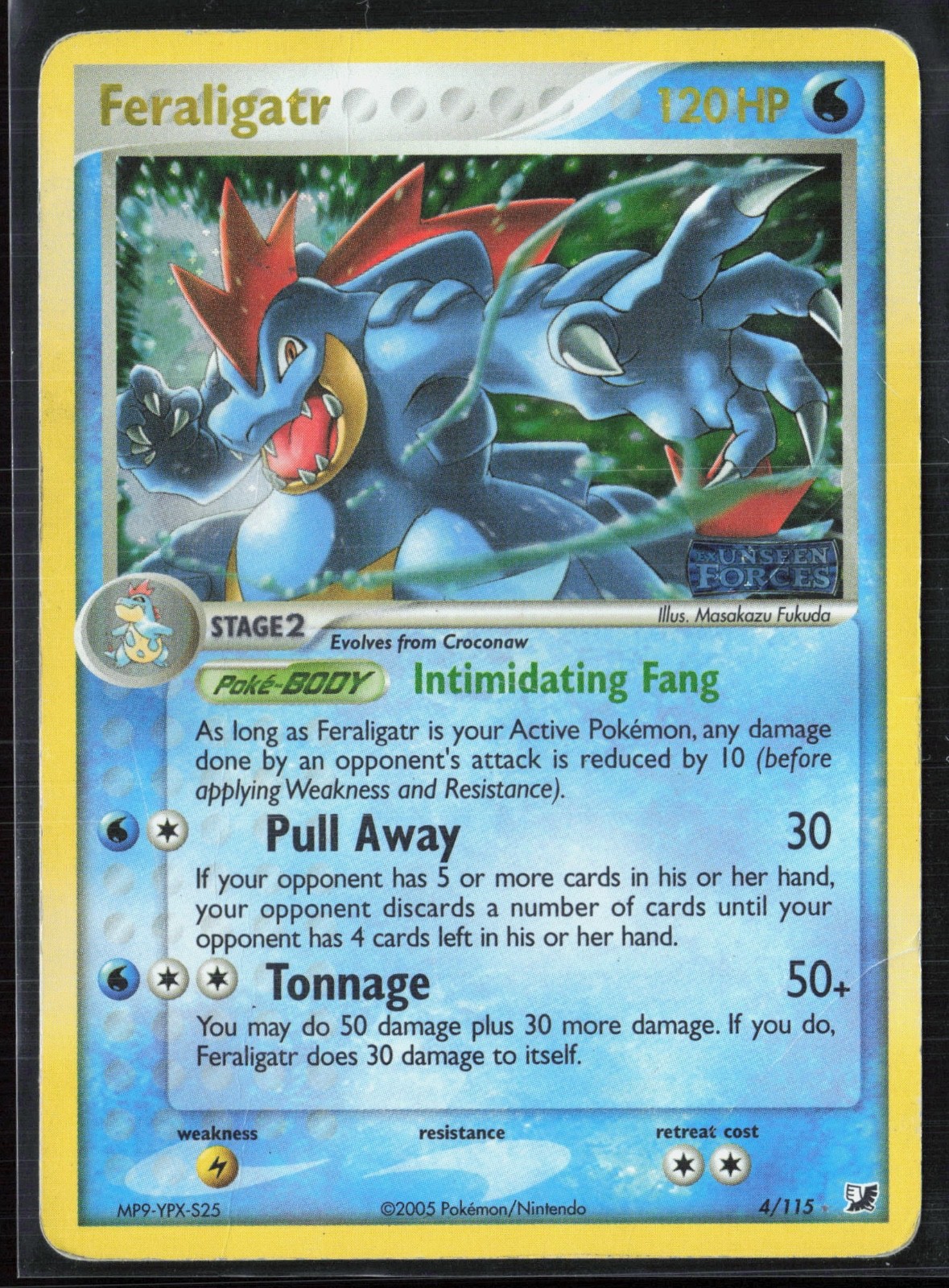 Feraligatr 4/115 EX Unseen Forces 2005 Reverse Holo Rare Pokémon Card