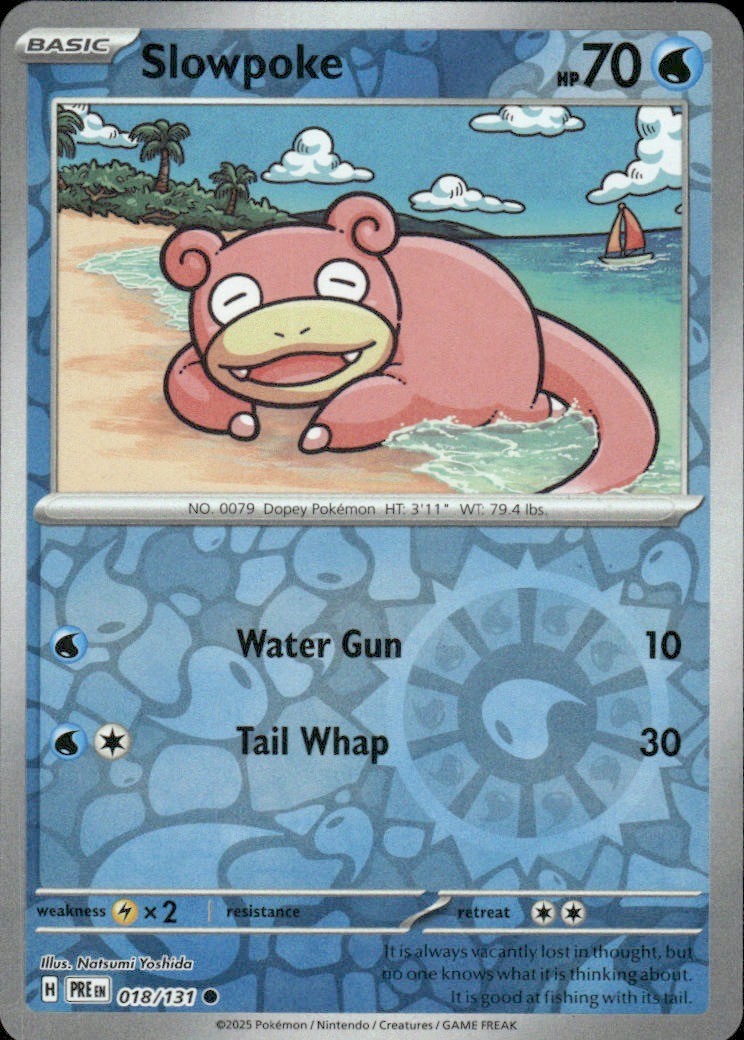 SLOWPOKE 018/131 PRISMATIC EVOLUTIONS REVERSE HOLO POKEMON NATSUMI YOSHIDA