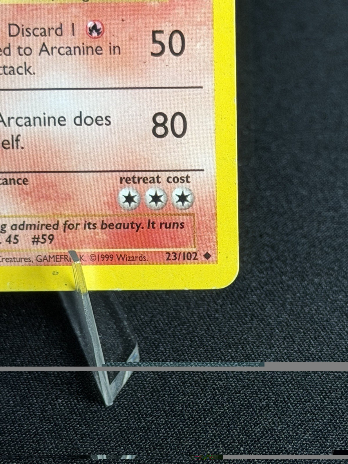 Arcanine Base Set 23/102 WotC Unlimited Regular Rare 1999 English 100 HP