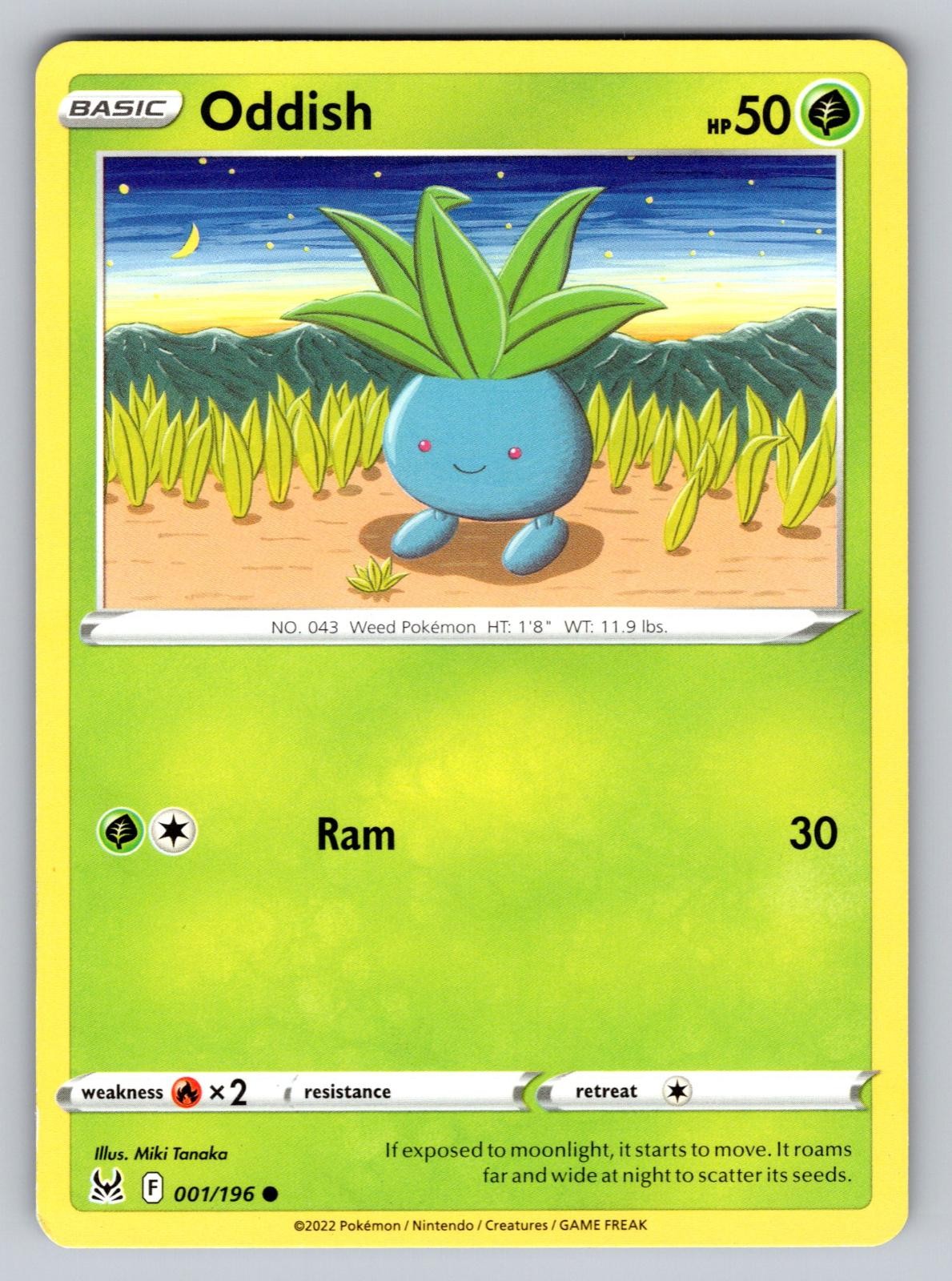 Oddish 001/196 Common Lost Origin Pokemon Lightly Played