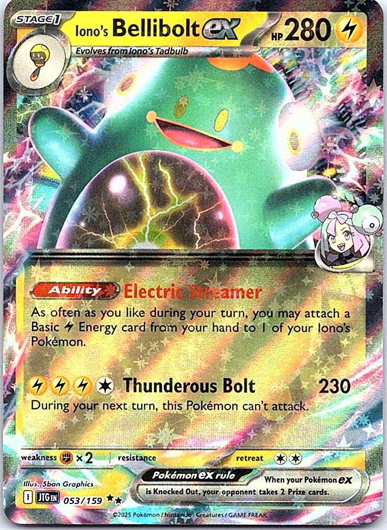 Iono’s Bellibolt ex Holo Double Rare SV09: Journey Together 053/159 NM