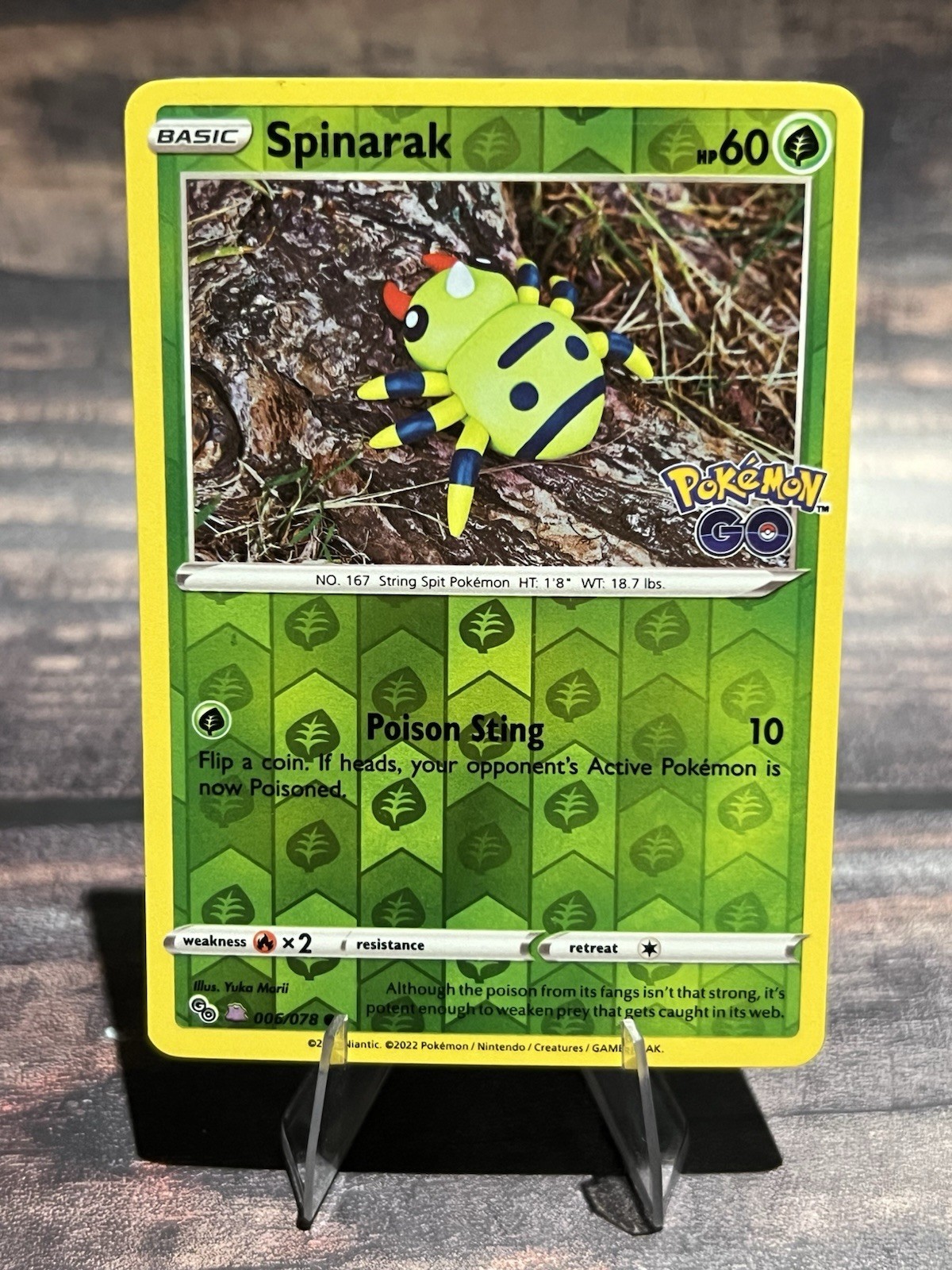 Spinarak 006/078 Peelable Ditto Reverse Holo Pokémon GO Set Pokemon Card