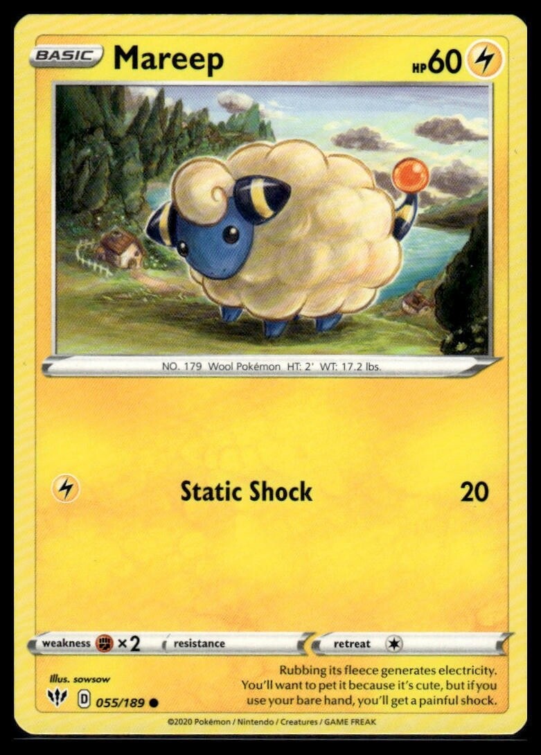 Pokemon – Mareep – 055/189 – Common – Darkness Ablaze – NM/M