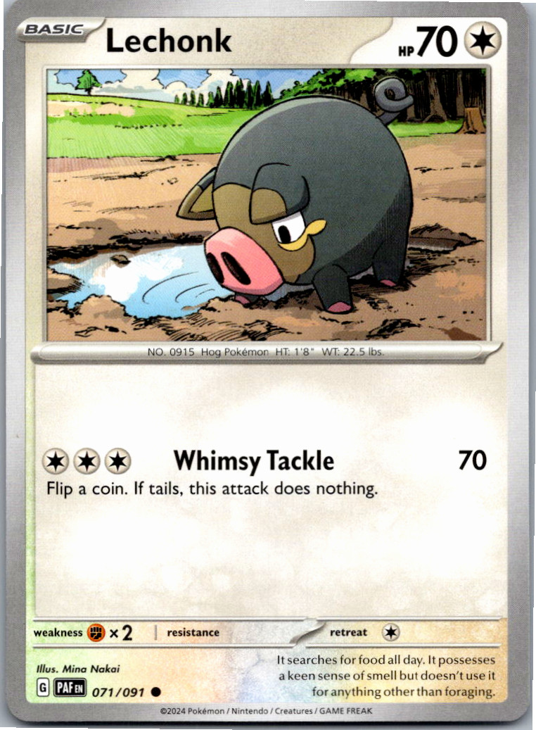 Lechonk Common SV: Paldean Fates 071/091 NM