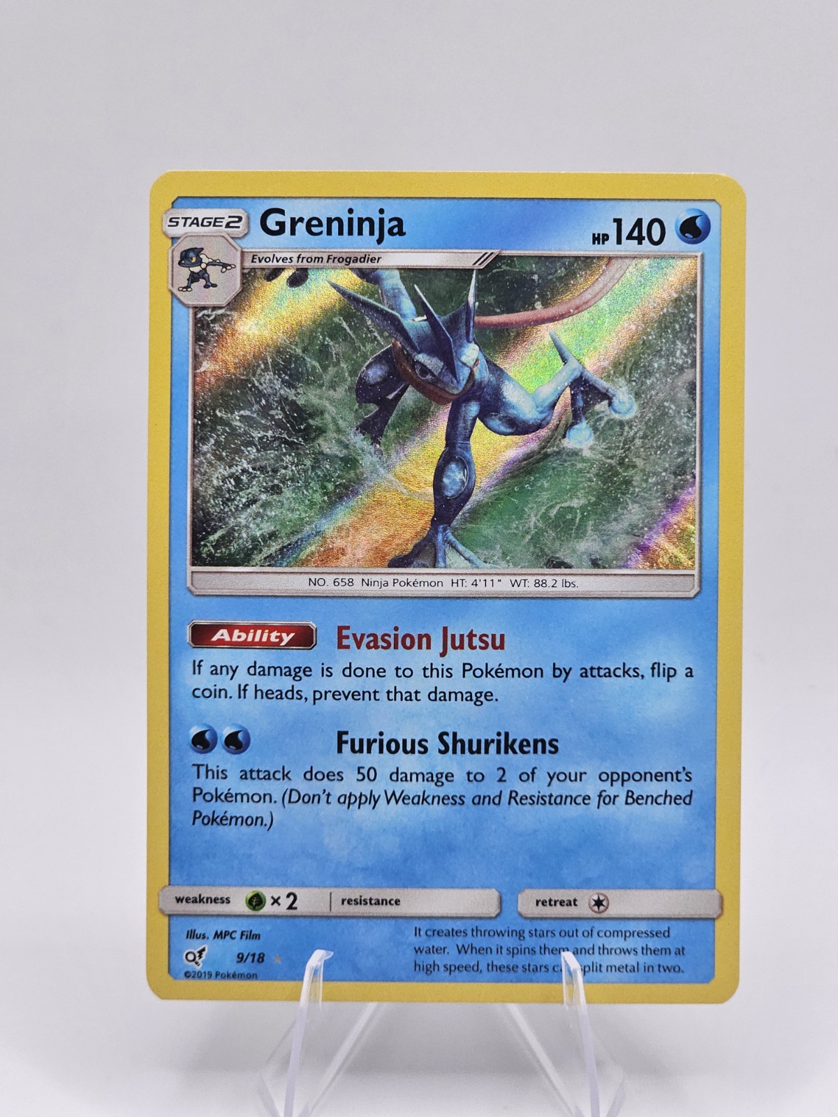 Pokemon TCG: Greninja Holo Rare 9/18 Detective Pikachu English